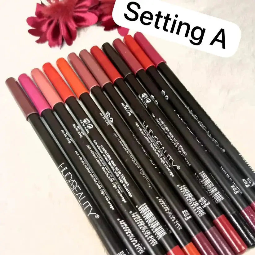 Huda Beauty Lip Pencils Pack of 12 Huda Beauty