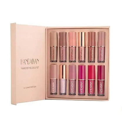 12 Colors Handaiyan Matte Liquid Lipstick Set - BeautyLabelBeautyLabelBeautyLabel12 Colors Handaiyan Matte Liquid Lipstick Set - BeautyLabel