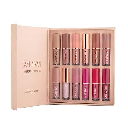 12 Colors Handaiyan Matte Liquid Lipstick Set - BeautyLabelBeautyLabelBeautyLabel12 Colors Handaiyan Matte Liquid Lipstick Set - BeautyLabel