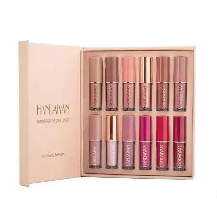 12 Colors Handaiyan Matte Liquid Lipstick Set - BeautyLabelBeautyLabelBeautyLabel12 Colors Handaiyan Matte Liquid Lipstick Set - BeautyLabel