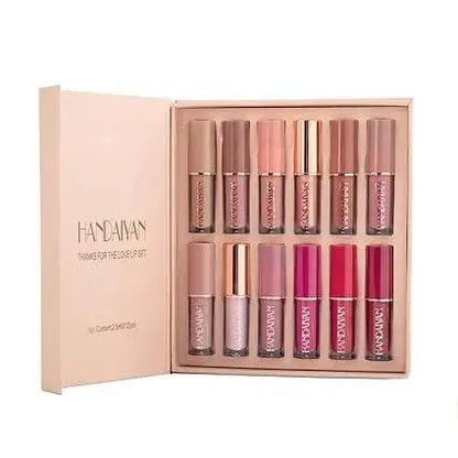 12 Colors Handaiyan Matte Liquid Lipstick Set - BeautyLabelBeautyLabelBeautyLabel12 Colors Handaiyan Matte Liquid Lipstick Set - BeautyLabel