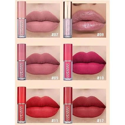12 Colors Handaiyan Matte Liquid Lipstick Set - BeautyLabelBeautyLabelBeautyLabel12 Colors Handaiyan Matte Liquid Lipstick Set - BeautyLabel