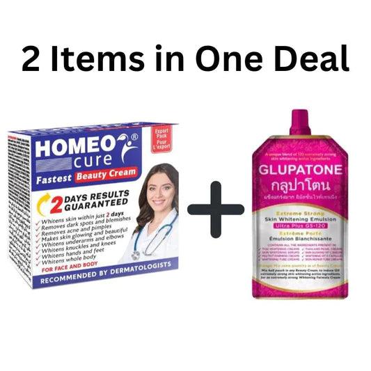 2 in 1 GLUPATONE Whitening Emulsion With Homeo Cure Cream - BeautyLabelBeautyLabelBeautyLabel2 in 1 GLUPATONE Whitening Emulsion With Homeo Cure Cream - BeautyLabel