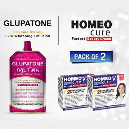 2 in 1 GLUPATONE Whitening Emulsion With Homeo Cure Cream - BeautyLabelBeautyLabelBeautyLabel2 in 1 GLUPATONE Whitening Emulsion With Homeo Cure Cream - BeautyLabel