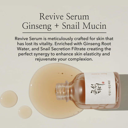 Beauty Of Joseon Ginseng + Snail Mucin Revive Serum 30ml - BeautyLabel