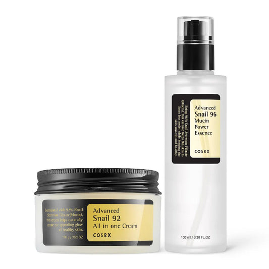 COSRX Bundle Deal : Advanced Snail 96 Mucin Power Essence 100ml + Advanced Snail 92 All in one Cream 100g - BeautyLabel