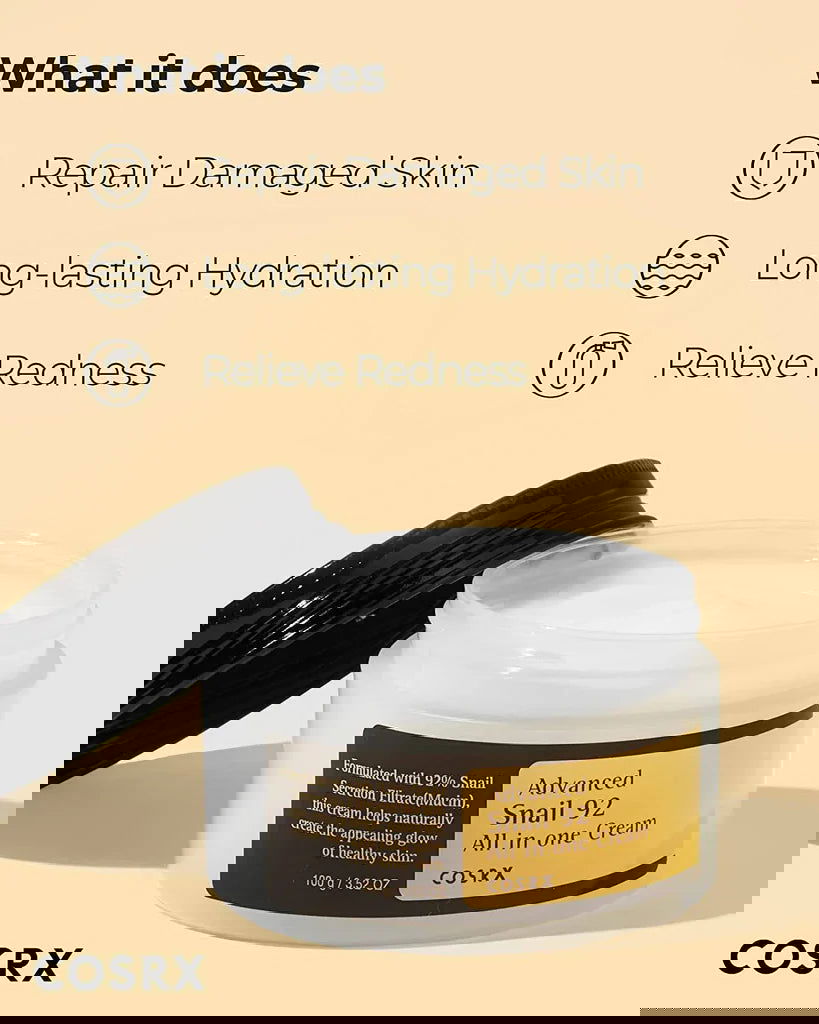 COSRX Bundle Deal : Advanced Snail 96 Mucin Power Essence 100ml + Advanced Snail 92 All in one Cream 100g - BeautyLabel