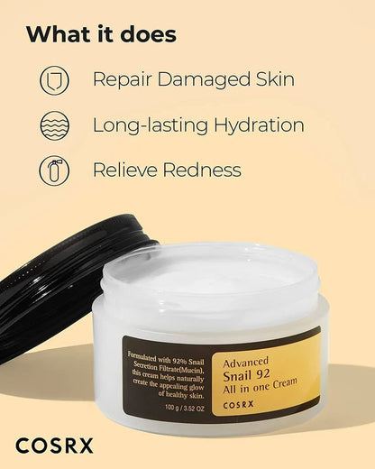 COSRX Bundle Deal : Advanced Snail 96 Mucin Power Essence 100ml + Advanced Snail 92 All in one Cream 100g - BeautyLabel