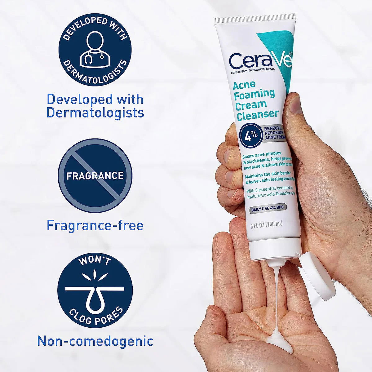 CeraVe Acne Foaming Cream Cleanser 150ML - BeautyLabel
