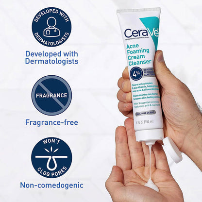 CeraVe Acne Foaming Cream Cleanser 150ML - BeautyLabel