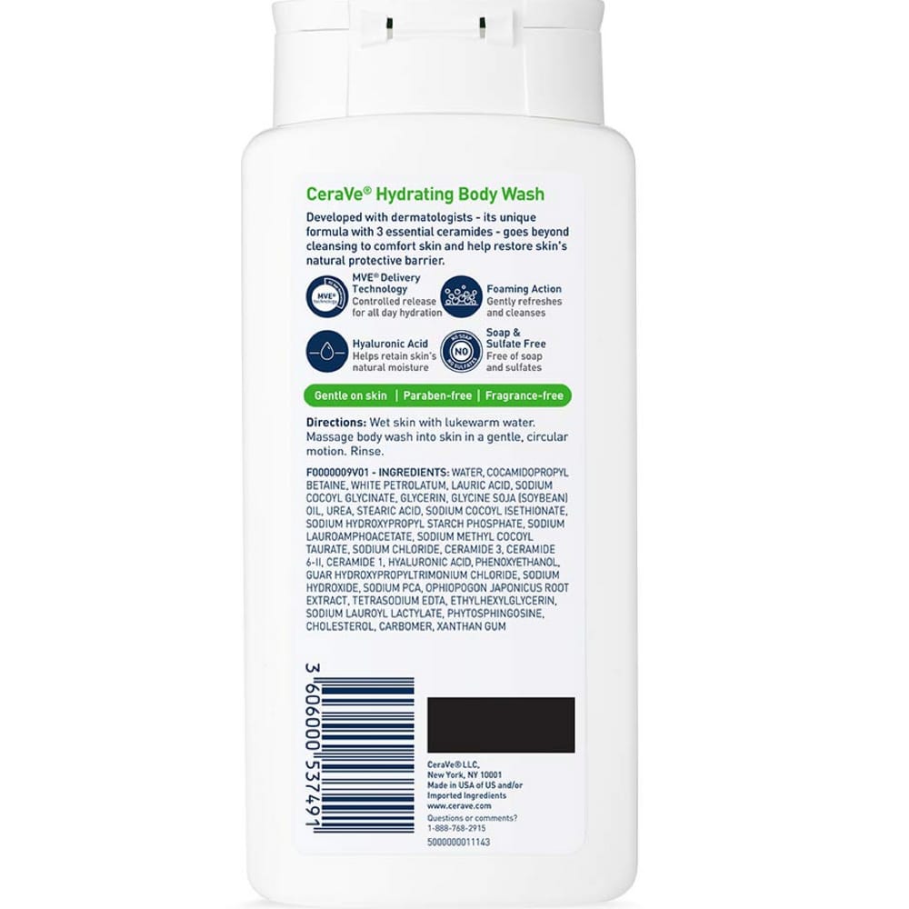 CeraVe Hydrating Body Wash For Normal To Dry Skin 296ml - BeautyLabel