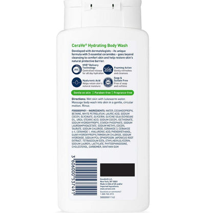 CeraVe Hydrating Body Wash For Normal To Dry Skin 296ml - BeautyLabel