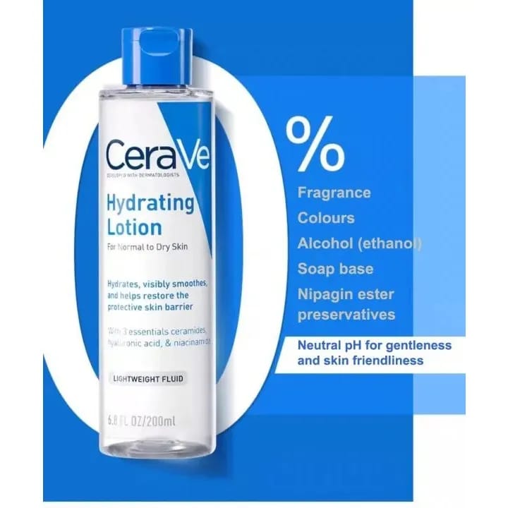 CeraVe Hydrating Lotion For Normal To Dry Skin 200ml - BeautyLabel