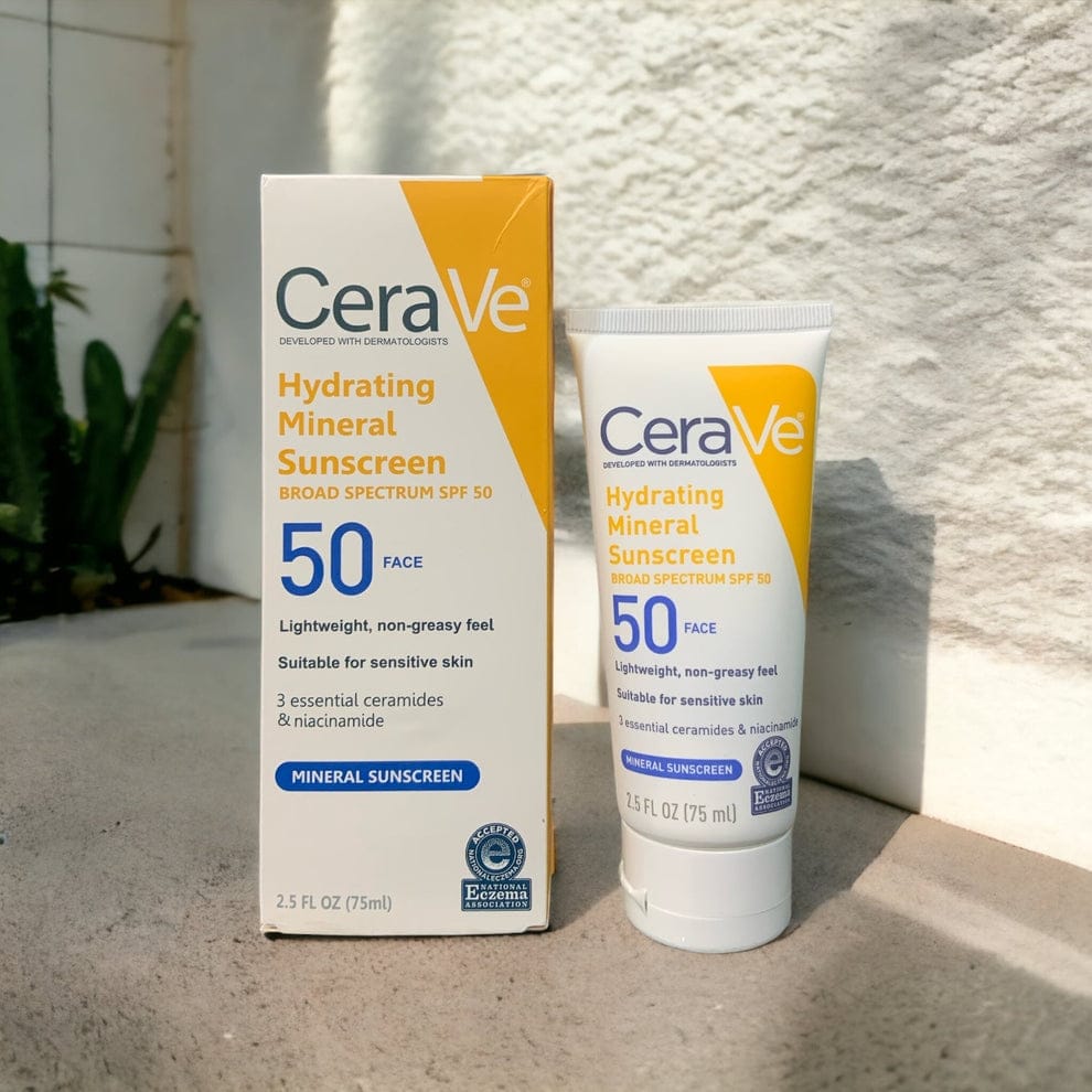 CeraVe Hydrating Mineral Sunscreen SPF 50 Face Lotion 75ml - BeautyLabel