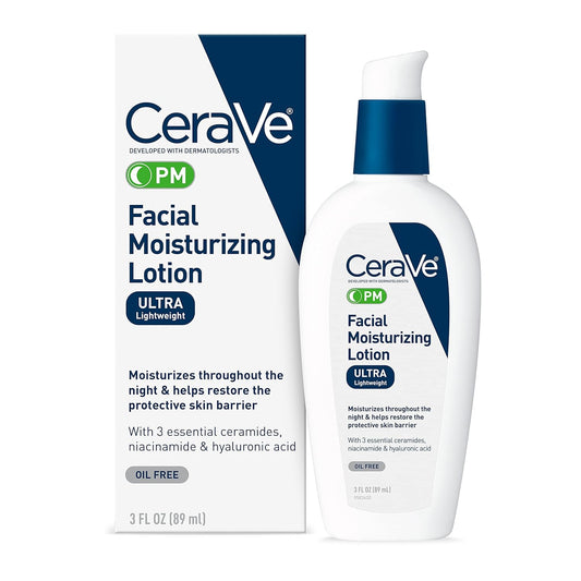 CeraVe PM Facial Moisturizing Lotion | Ultra-Lightweight, Oil-Free Moisturizer for Face | 89ML - BeautyLabel