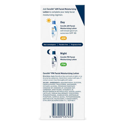 CeraVe PM Facial Moisturizing Lotion | Ultra-Lightweight, Oil-Free Moisturizer for Face | 89ML - BeautyLabel