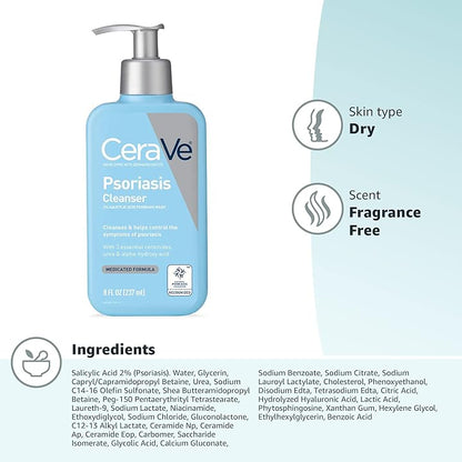 CeraVe Psoriasis Cleanser 2% Salicylic Acid Psoriasis Wash 237ml - BeautyLabel