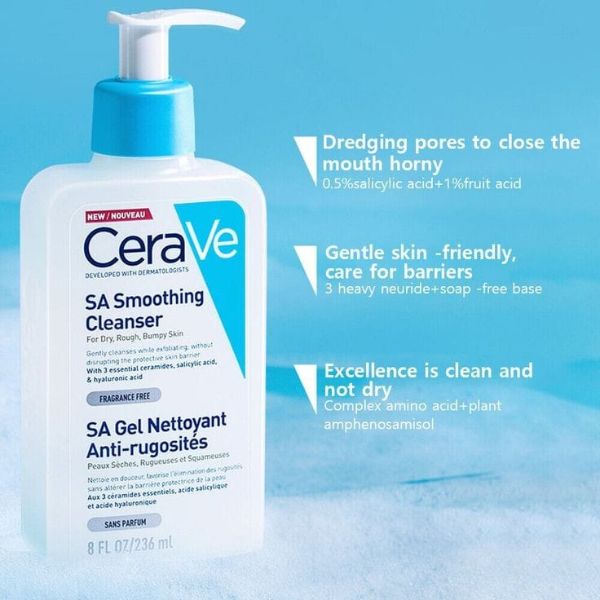 CeraVe SA Smoothing Cleanser For Dry, Bumpy Skin  236ml - BeautyLabel