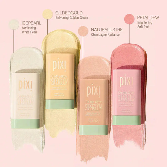 pixi On-the-Glow Super Glow highlighters Deluxura