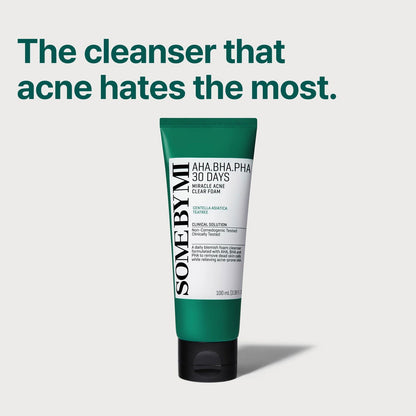 SOME BY MI AHA BHA PHA 30 Days Miracle Acne Clear Foam 100ml - BeautyLabel
