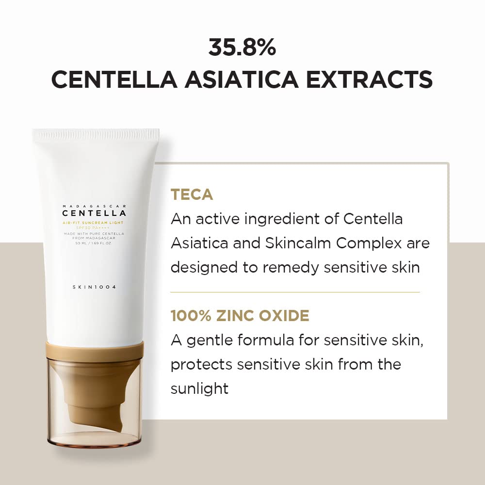 Skin1004 Madagascar - Centella Air-Fit Suncream Light SPF30 PA++++ 50ml - BeautyLabel