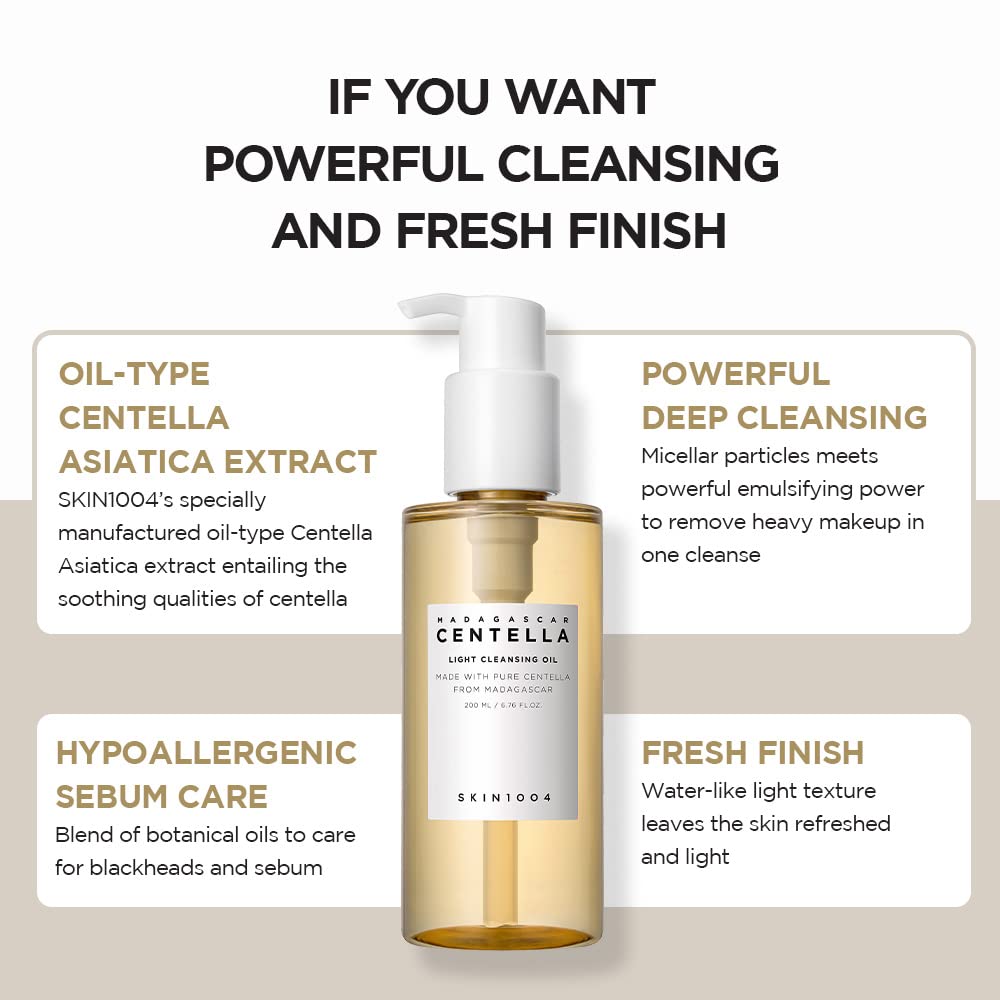 Skin1004 Madagascar - Centella Light Cleansing Oil 200ml - BeautyLabel