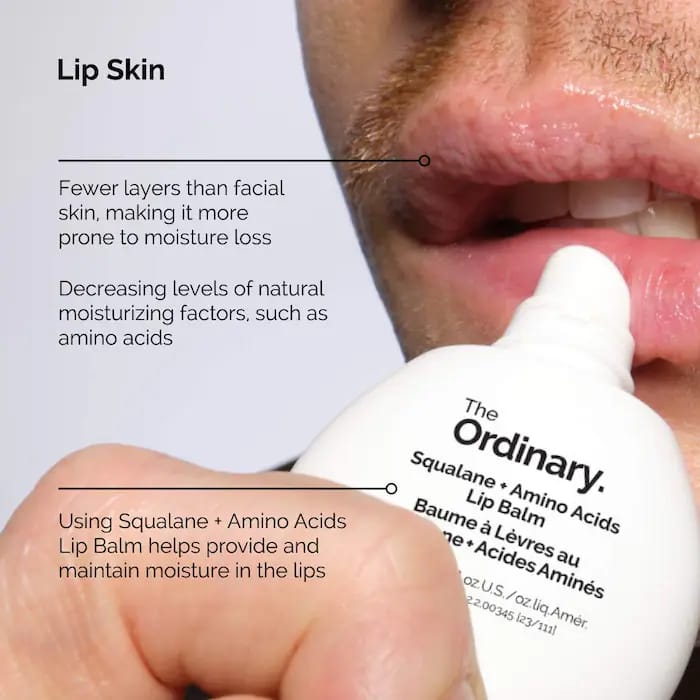 The Ordinary Squalane + Amino Acids Lip Balm 15ml - BeautyLabel