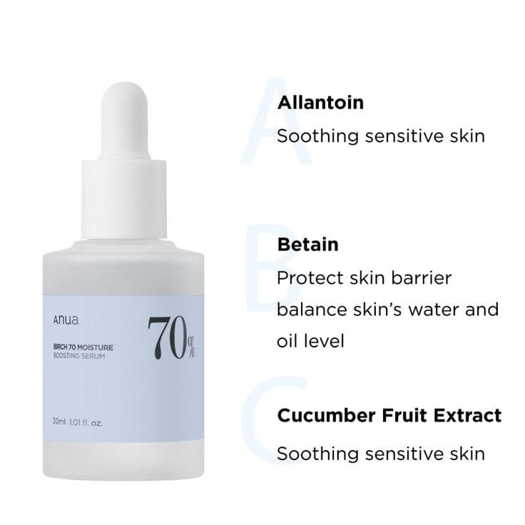 Anua Birch 70 Moisture Boosting Serum 30ml - BeautyLabelpersonal careAnuaBeautyLabel30mlAnua Birch 70 Moisture Boosting Serum 30ml - BeautyLabel