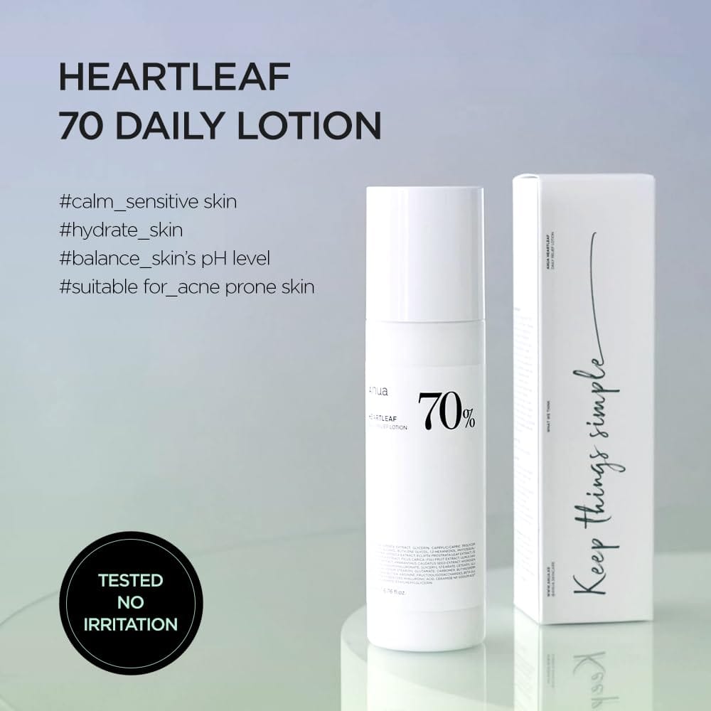 Anua Heartleaf 70% Daily Relief Lotion 200ml - BeautyLabelpersonal careAnuaBeautyLabel200mlAnua Heartleaf 70% Daily Relief Lotion 200ml - BeautyLabel