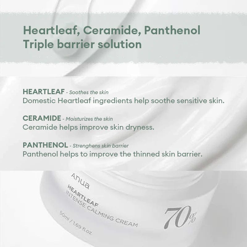Anua Heartleaf 70 Intense Calming Cream 50ml - BeautyLabelpersonal careAnuaBeautyLabel50mlAnua Heartleaf 70 Intense Calming Cream 50ml - BeautyLabel