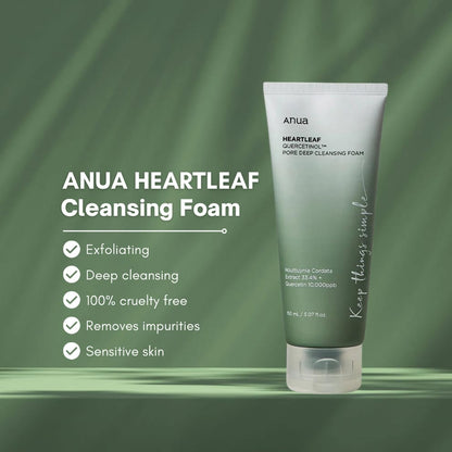 Anua Heartleaf Pore Deep Cleansing Foam 150ml - BeautyLabelpersonal careAnuaBeautyLabel150mlAnua Heartleaf Pore Deep Cleansing Foam 150ml - BeautyLabel